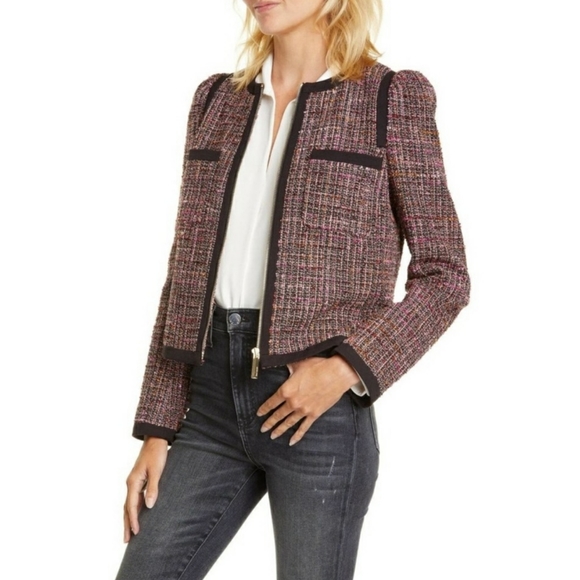 NEW! Kate Spade Pink/Black Tweed Blazer